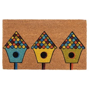 IH Casa Decor 30-in W x 18-in L Multi Triple Birdhouses Rectangular Indoor Door mat