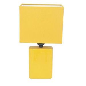 Lampe de table Converse avec abat-jour jaune, 5 po, interrupteur marche/arrêt de IH Casa Decor