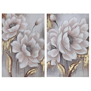 IH Casa Decor Art Wood Framed 36-in H x 1-in W Abstract Canvas Wall Art - Set of 2