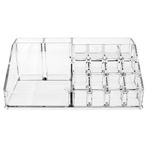 IH Casa Decor Bath Accessory Clear Ceramic Make Up Organizer - 16 Compartment