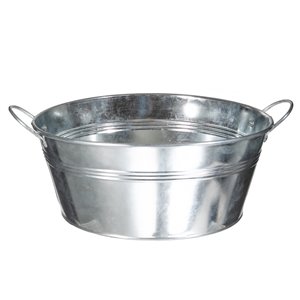Grand pot de fleurs rond et peu profond en aluminium de IH Casa Decor