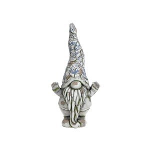 Figurine de jardin en polyrésine en forme de gnome avec les bras levés de IH Casa Decor (22,25 po x 8 po)