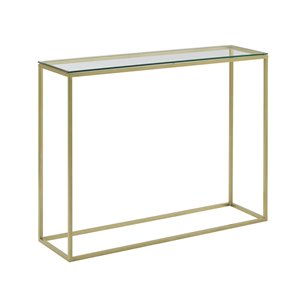 Walker Edison Glass/Gold Modern Console Table
