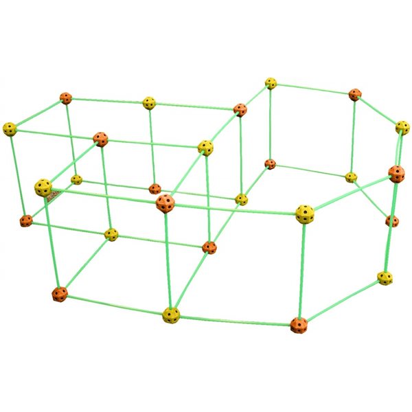 Ensemble de construction de fort Funphix phosphorescent orange et jaune, 77 mcx