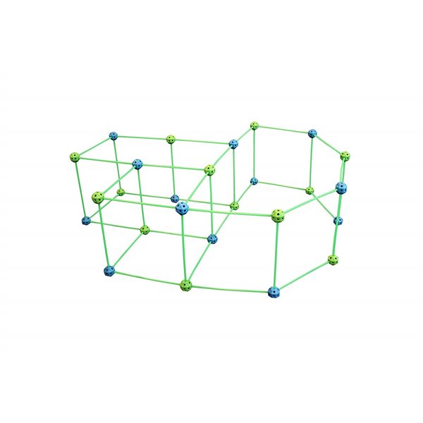 Ensemble de construction de fort Funphix phosphorescent bleu et vert, 77 mcx