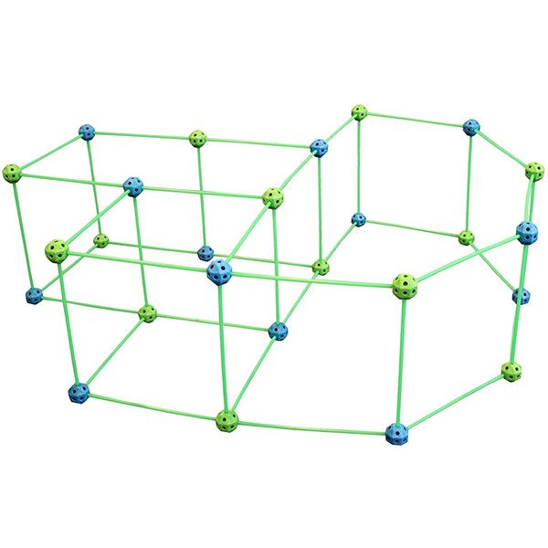 Ensemble de construction de fort Funphix phosphorescent bleu et vert, 154 mcx
