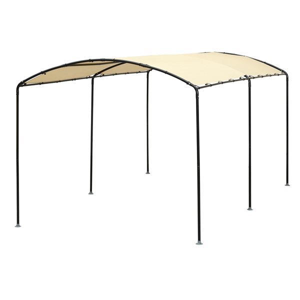 Auvent standard beige grès de 9 pi x 16 pi par ShelterLogic avec structure en acier noir