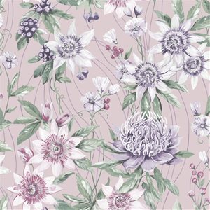 Walls Republic Amazonia 57-sq. ft. Pink Non-Woven Textured Floral Unpasted Paste the Wall Wallpaper