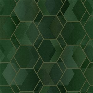 Walls Republic Amazonia 57-sq. ft. Green Non-Woven Textured Geometric Unpasted Paste the Wall Wallpaper