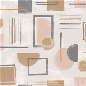 Walls Republic Amazonia 57-sq. ft. Coral Non-Woven Textured Geometric Unpasted Paste the Wall Wallpaper