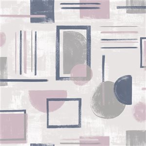 Walls Republic Amazonia 57-sq. ft. Pink Non-Woven Textured Geometric Unpasted Paste the Wall Wallpaper