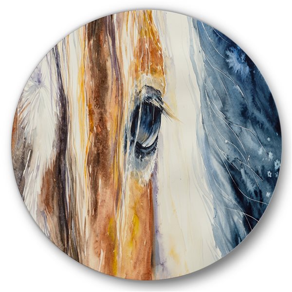 Designart 36-in H x 36-in W Close-Up of A Beautiful Horses Eye I ...