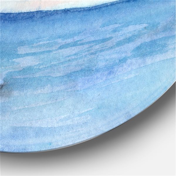 Designart 29-in H x 29-in W A Lighthouse on A Rock Shore in Early Morning - Metal Circle Art