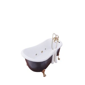 Bouticcelli Giulia 31.5-in W x 67-in L Glossy Acrylic Right-Hand Drain Whirlpool Bathtub, Faucet Included