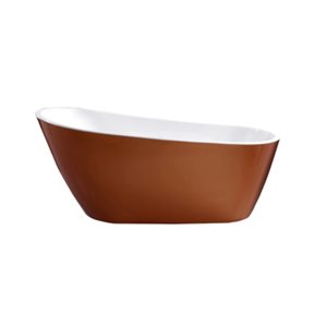 Bouticcelli Danila 30.5-in W x 67-in L Glossy Acrylic Oval Reversible Drain Freestanding Bathtub