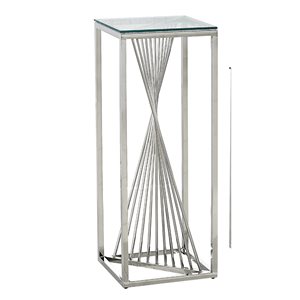 HomeTrend Prisma 36-in Silver Glass Square End Table
