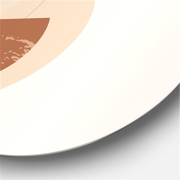 Designart Frameless 29-in x 29-in Moon and Sun Shapes in Retro Terracotta Tones I Modern Circle Wall Art