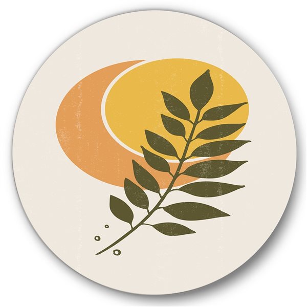 Designart Frameless 29-in x 29-in Geometrical Sun and Moon with