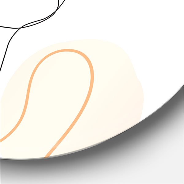 Designart Frameless 36-in x 36-in One Line Drawing of Young Woman in Pastel Tones Modern Circle Wall Art