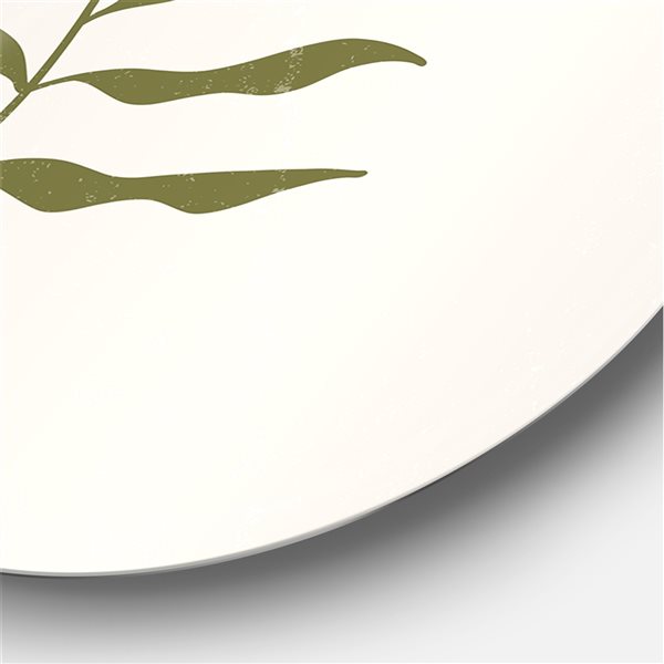 Designart 29-in 29-in Geometrical Moon with Leaf II Modern Metal Circle Wall Art