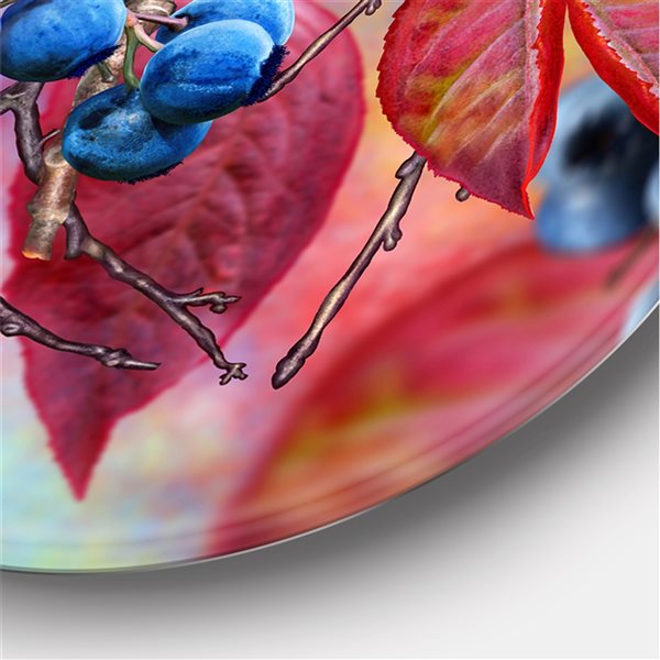 Designart 36-in 36-in Bright Bird Bullfinch Sitting on a Branch II Traditional