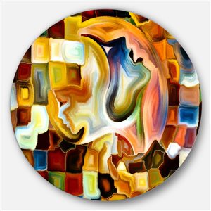 Designart 11-in 11-in Way of inner Paint' Abstract Metal Circle Wall Art