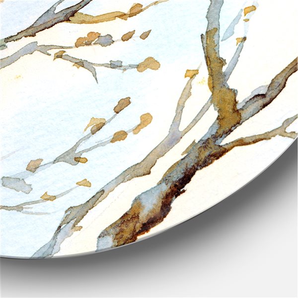 Designart 23-in 23-in Bird on Old Bare Tree with Blue Cloudy Sky Traditional Circle Art