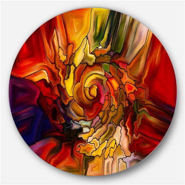 Designart 23-in 23-in Illusions of Stained Glass' Abstract Metal ...