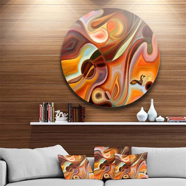 Designart 23-in 23-in Music Dreams' Abstract Metal Circle Wall Art