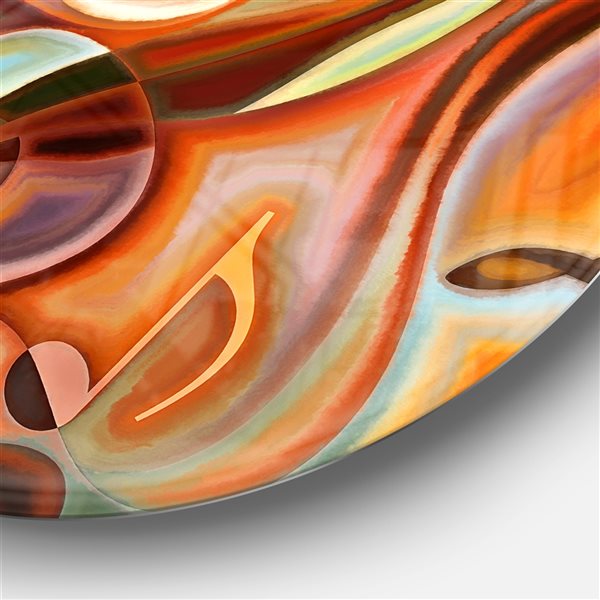 Designart 23-in 23-in Music Dreams' Abstract Metal Circle Wall Art