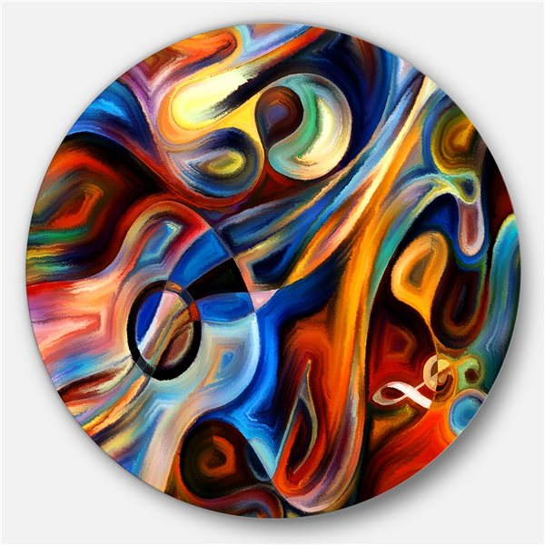 Designart 11-in 11-in Abstract Music and Rhythm' Abstract Metal Circle ...