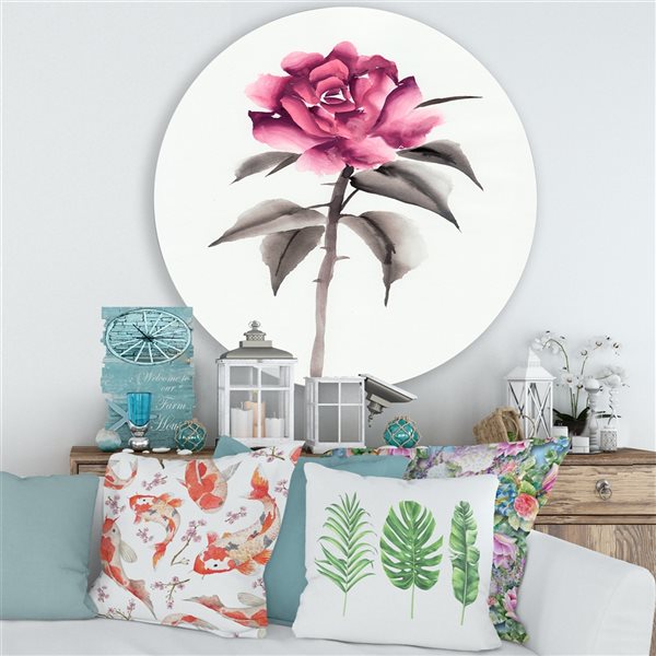 pink rose wall decor