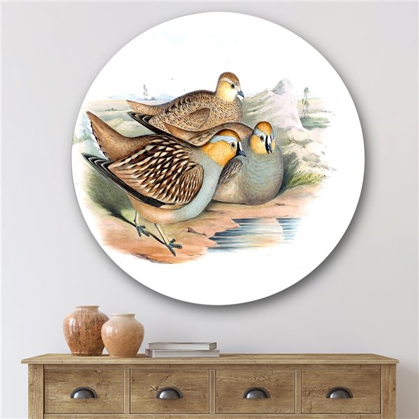 Designart 29-in 29-in Vintage Birds in the Wild III Traditional Metal ...