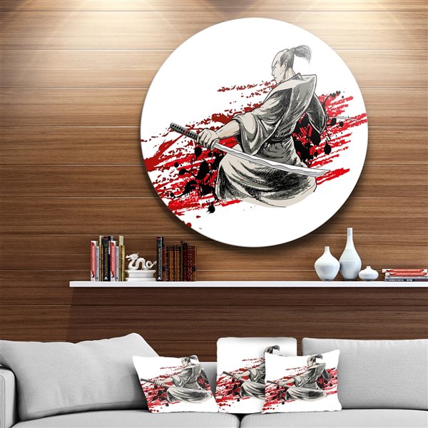 Designart 23-in 23-in Japan Warrior' Japanese Metal Artwork