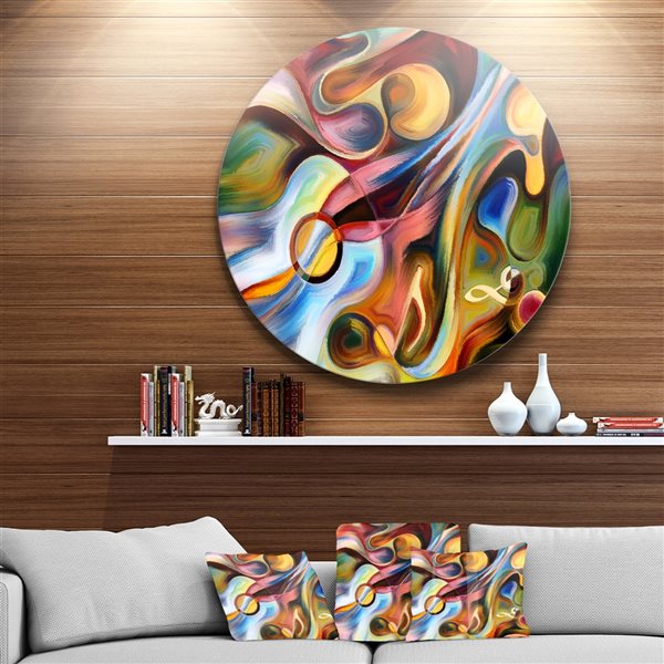 Designart 29-in 29-in Music beyond the Frames' Music Circle Metal Wall Art