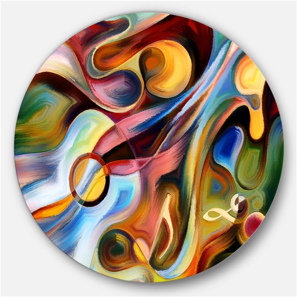 Designart 11-in 11-in Music beyond the Frames' Music Circle Metal Wall Art