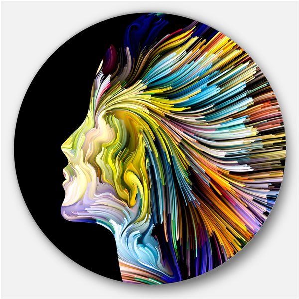 Designart 36-in 36-in Endless Imagination' Abstract Metal Circle Wall Art