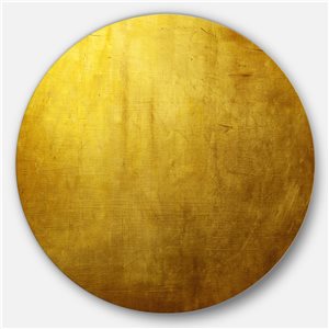 Designart 36-in x 36-in Gold Texture Abstract Circle Metal Wall Art