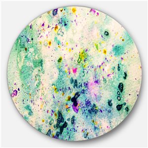 Designart 11-in x 11-in Colour Splatter Abstract Circle Metal Wall Art