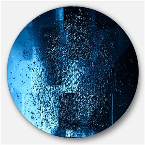 Designart 29-in x 29-in Fractal 3D Blue Paint Splash Abstract Circle Metal Wall Art