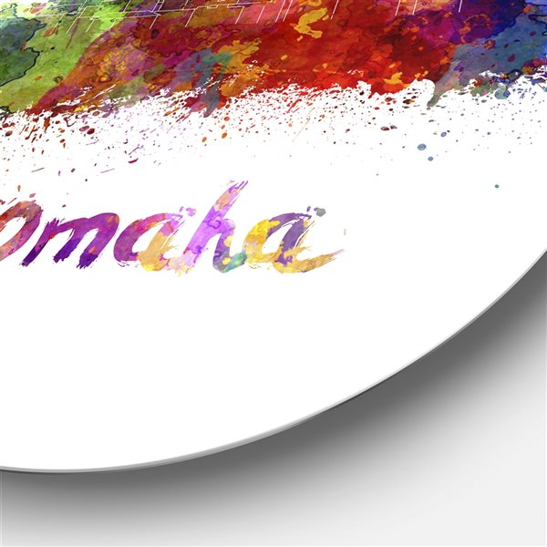 Designart 36-in x 36-in Omaha Skyline Cityscape Circle Metal Wall Art