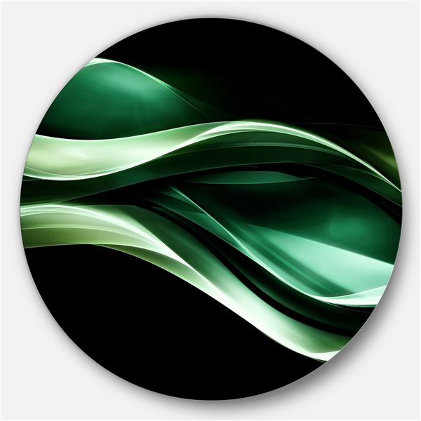 Designart 11-in x 11-in Glittering Green Pattern Abstract Circle Metal ...