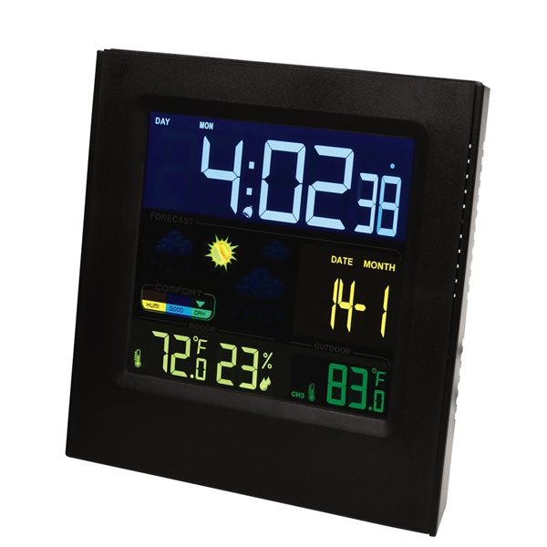 RCA Black Digital Weather Station with Wireless Outdoor Sensor