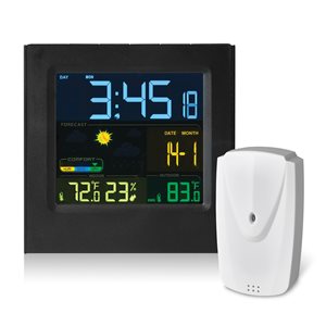 RCA Black Digital Weather Station with Wireless Outdoor Sensor