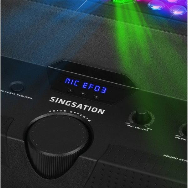Système de karaoké Bluetooth Main Stage noir tout-en-un par Singstation