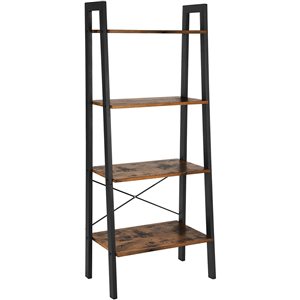 Vasagle Rustic Brown Metal 4-shelf Standard Bookcase