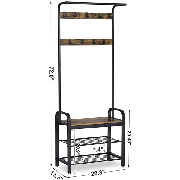 Vasagle 6 Pair Black Metal Shoe Rack