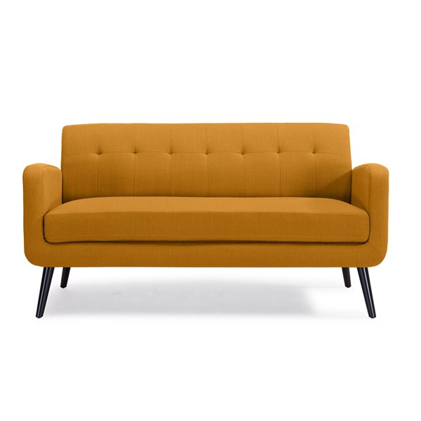Handy Living Mcnab Midcentury Mustard Polyester/polyester Blend Sofa