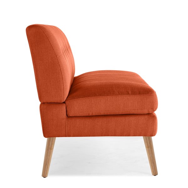 Handy Living Mcnab Midcentury Orange Polyester/polyester Blend Loveseat