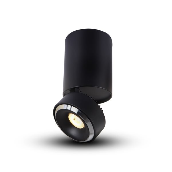 VONN Lighting Integrated LED Surface Mounted Adjustable Downlight, ETL Commercial Grade, Black